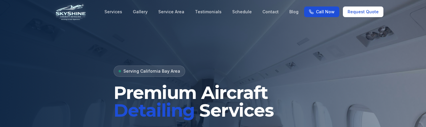 SkyShine Aircraft website built by Business Builder IO
