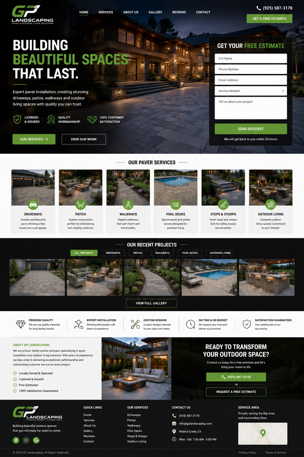GP Landscaping — Pavers & Landscaping website template by Business Builder IO
